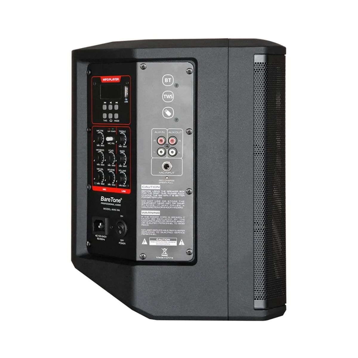 BARETONE - Parlante Portatil Baretone Con Bateria Recargable Max-b6 Negro