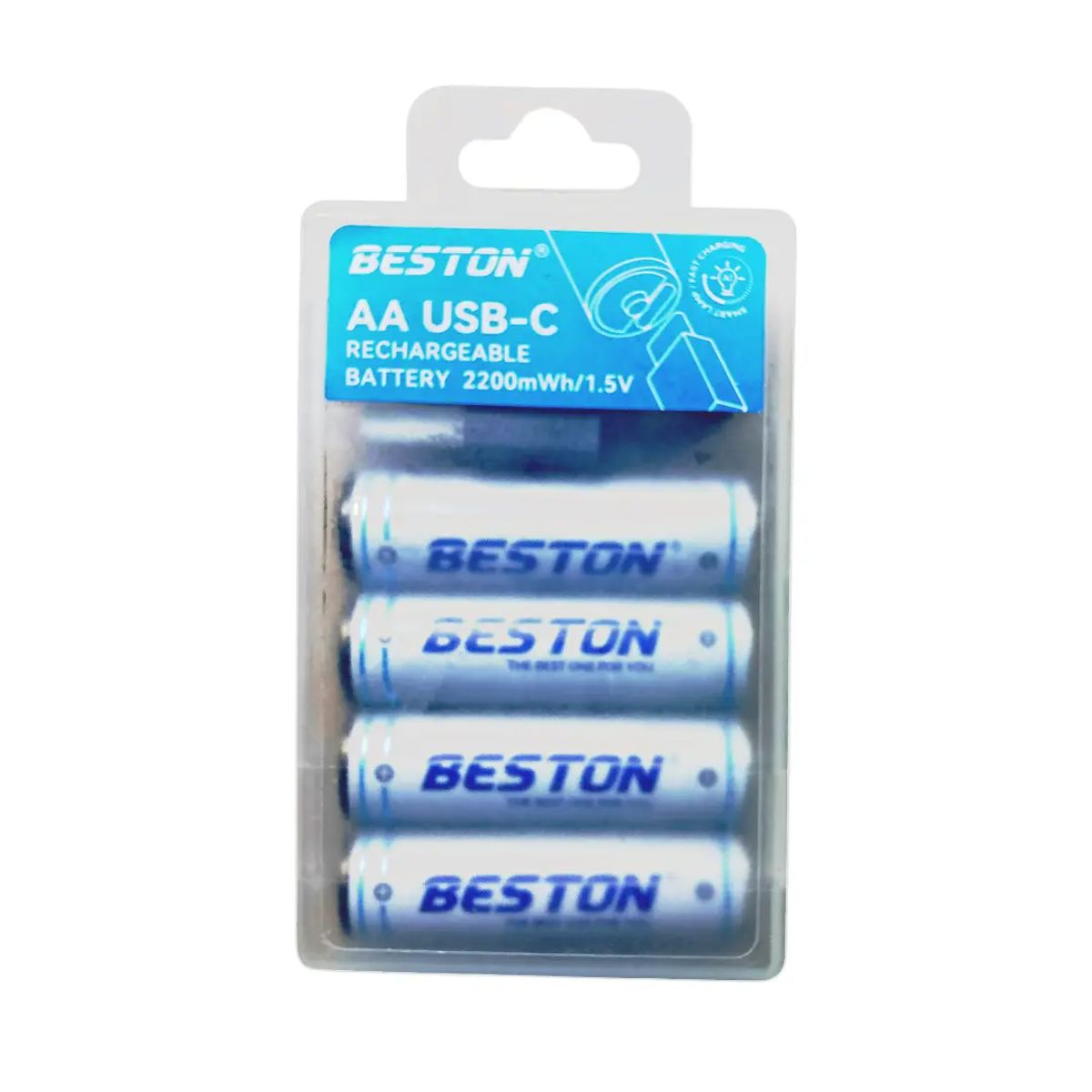 BESTON - Pilas Recargables BESTON AA USB-C – 1.5V (Pack de 4 PILAS)