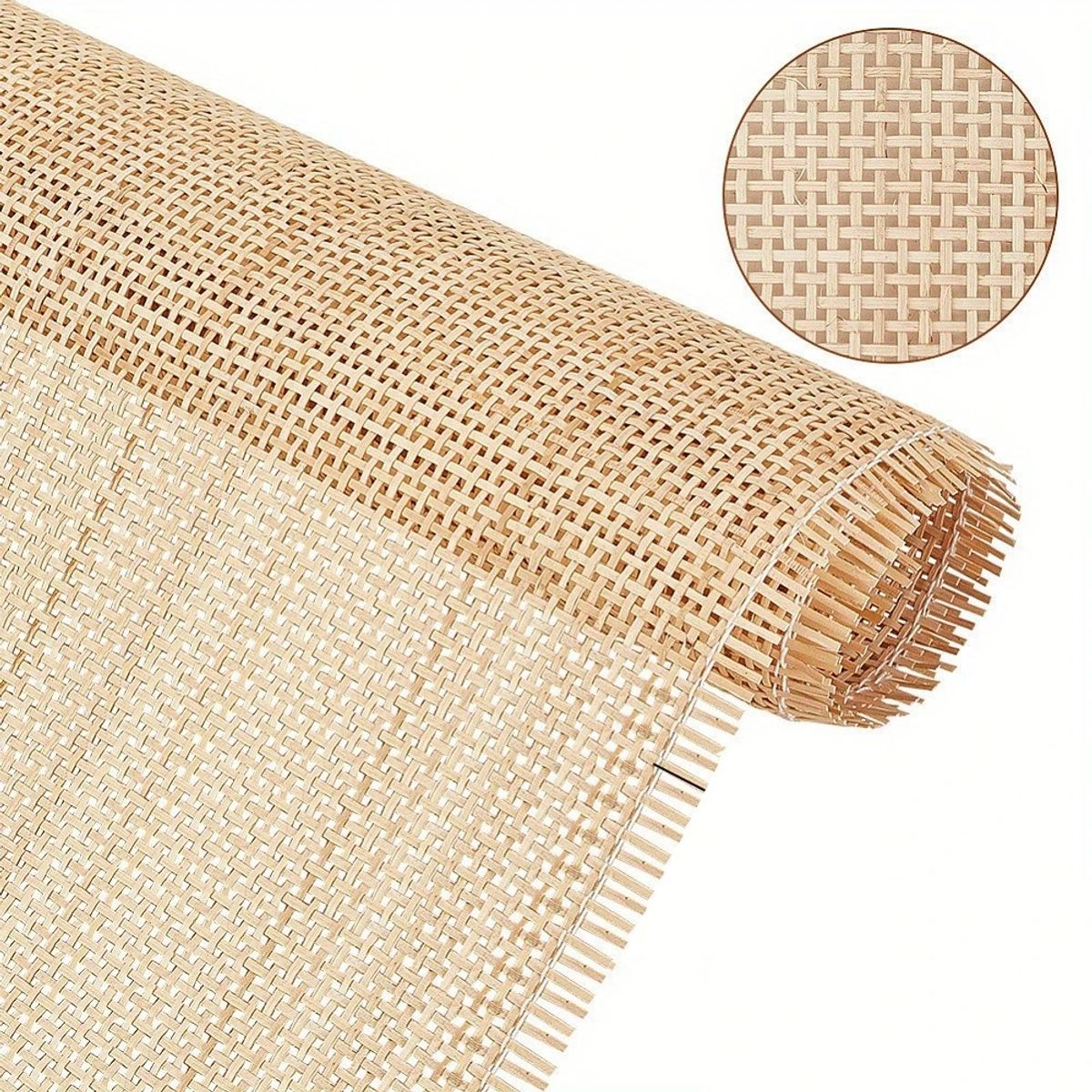 GENERICO - Esterilla - Ratán Rollo Natural Tejido de Rejilla Cuadrada para Muebles 55 cm ancho x 2m