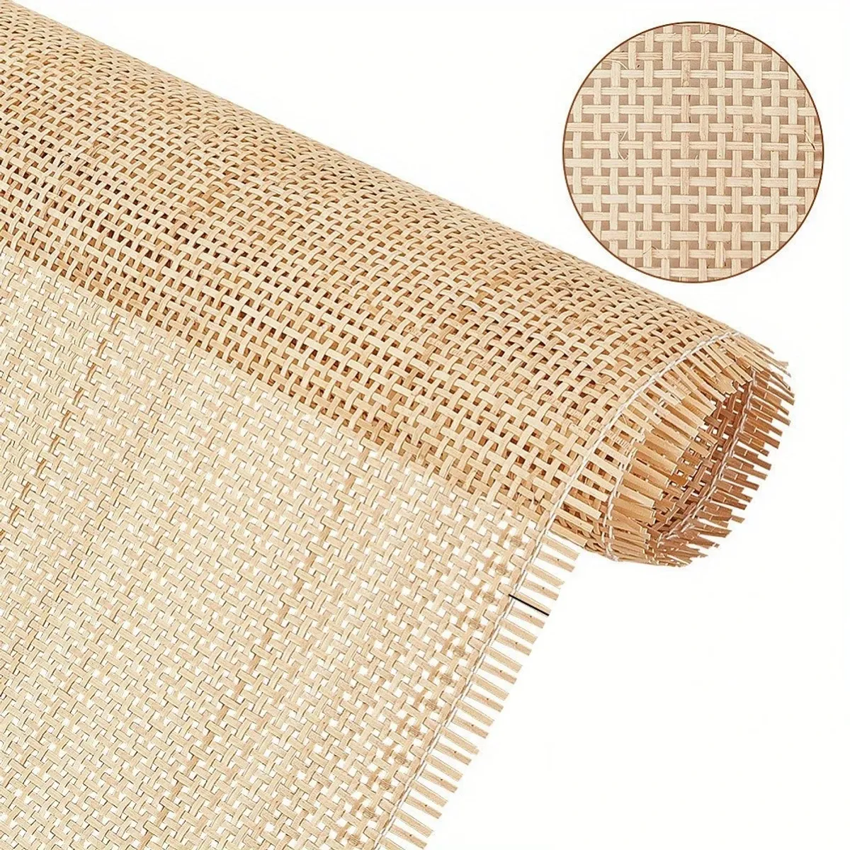 GENERICO - Esterilla - Ratán Rollo Natural Tejido de Rejilla Cuadrada para Muebles 55 cm ancho x 3m
