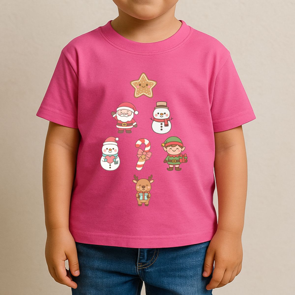 GENERICO - POLO CUELLO REDONDO ALGODÓN NIÑOS UNISEX - ARBOL NAVIDAD