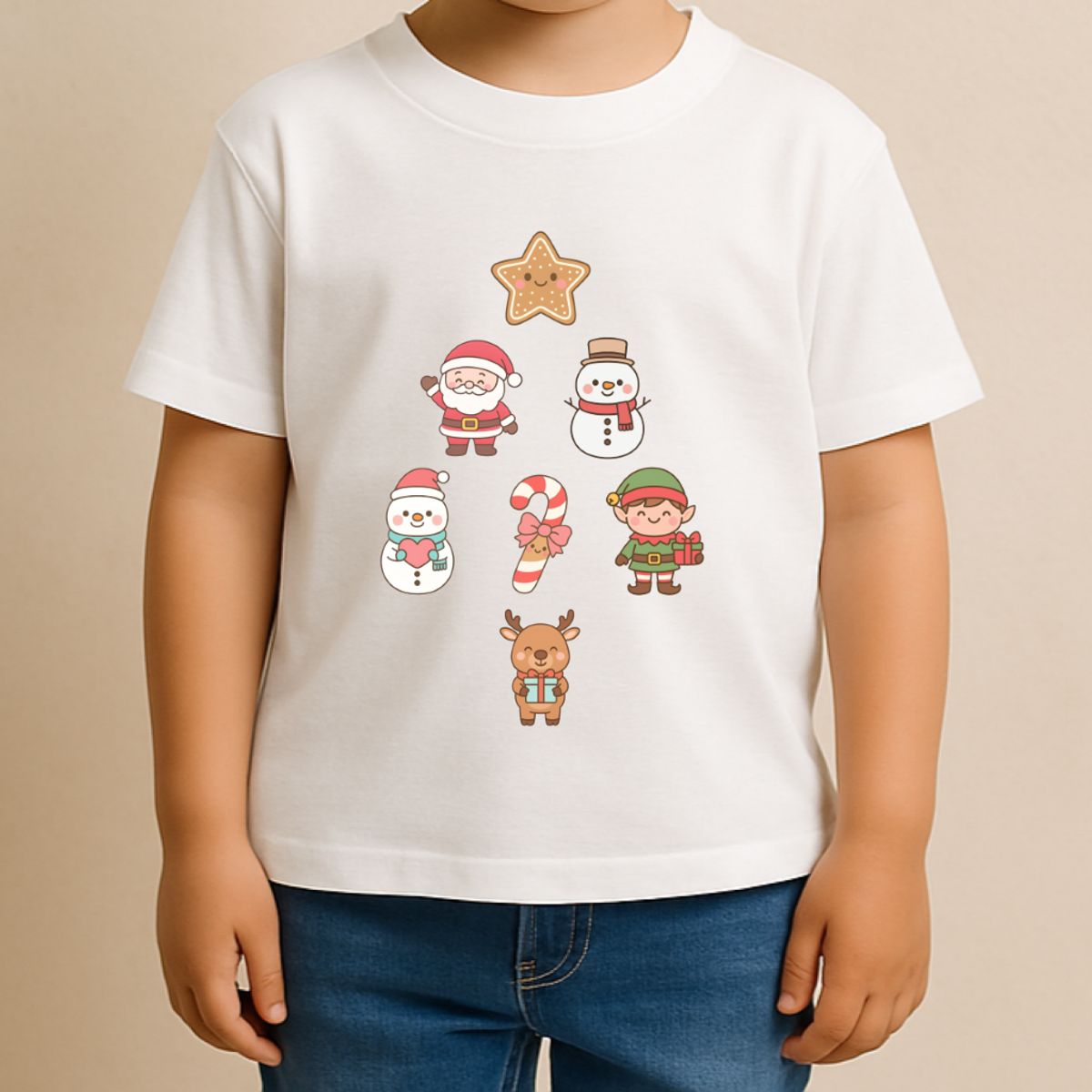 GENERICO - POLO CUELLO REDONDO ALGODÓN NIÑOS UNISEX - ARBOL NAVIDAD