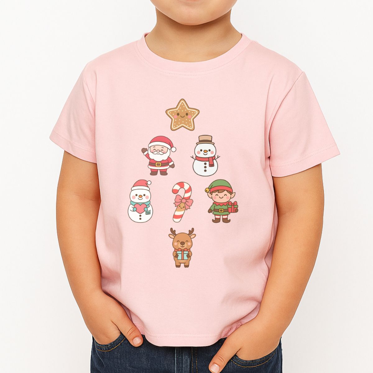 GENERICO - POLO CUELLO REDONDO ALGODÓN NIÑOS UNISEX - ARBOL NAVIDAD