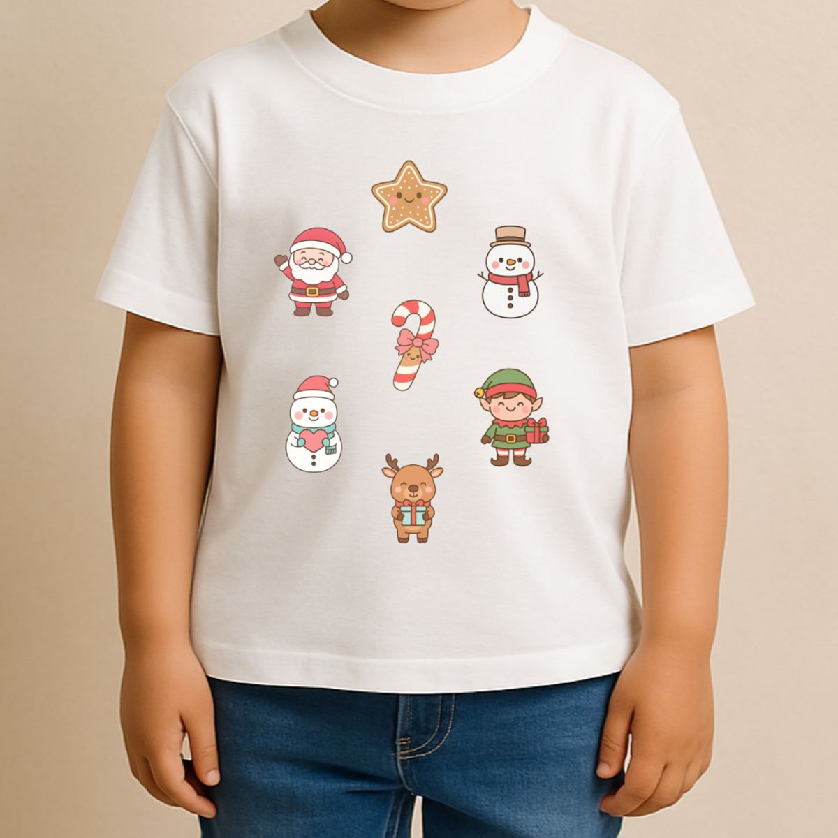 GENERICO - POLO CUELLO REDONDO ALGODÓN NIÑOS UNISEX - NAVIDAD