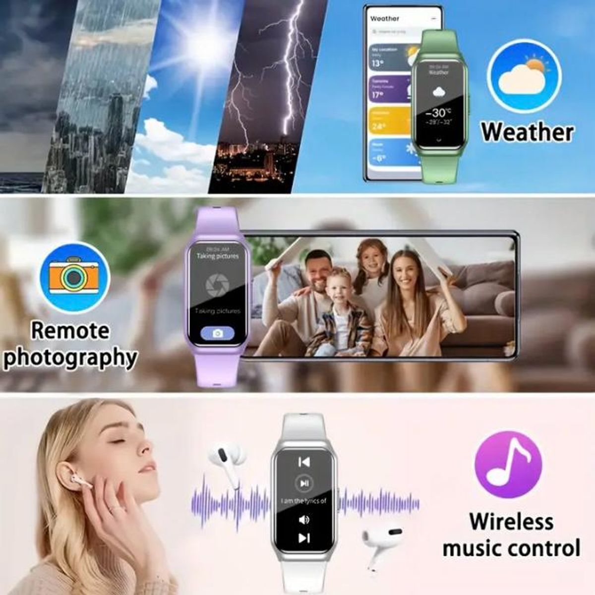 GENERICO - Smartwatch Reloj inteligente - Color negro