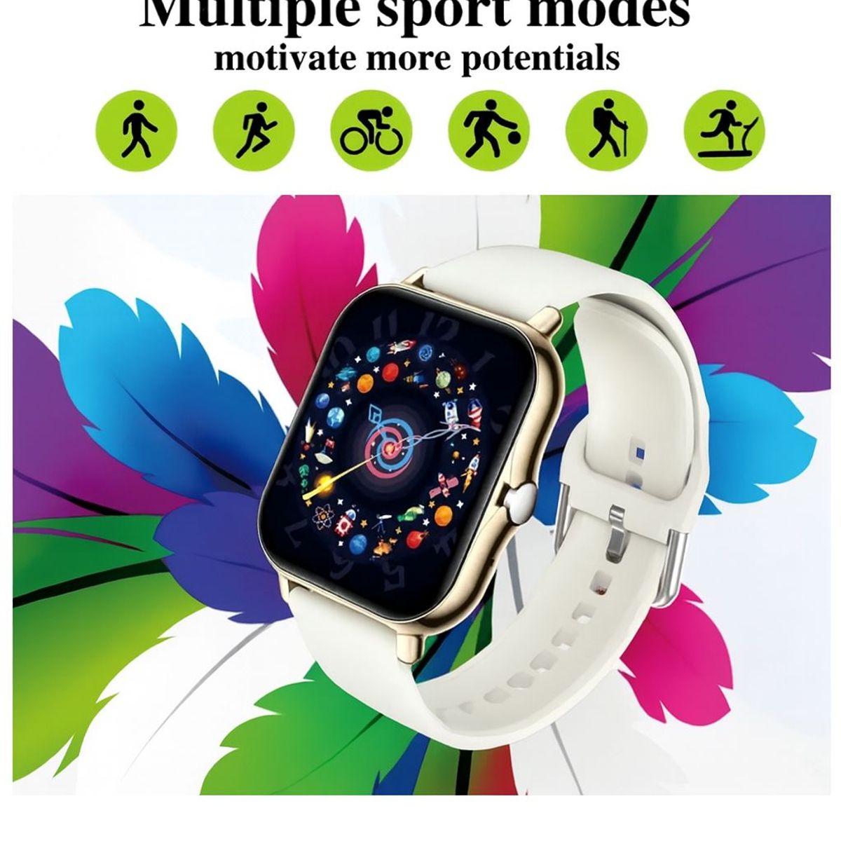 GENERICO - Smartwatch reloj inteligente - Color blanco