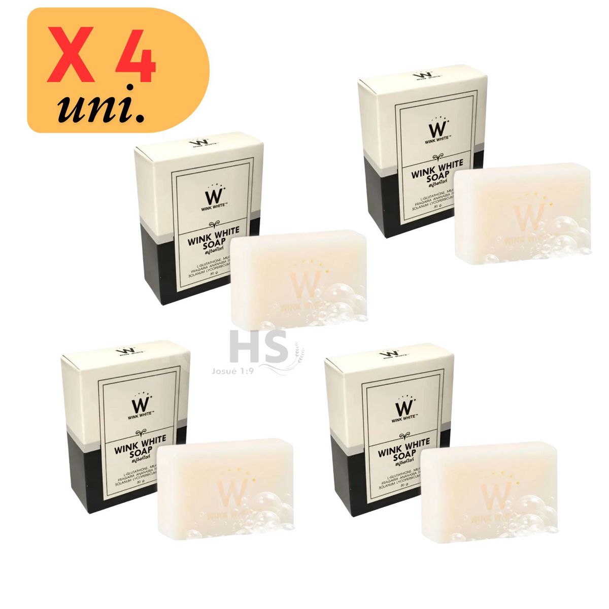 WINK WHITE - Jabon Aclarador de Manchas y Exfoliante Wink White SOAP x 4 uni.