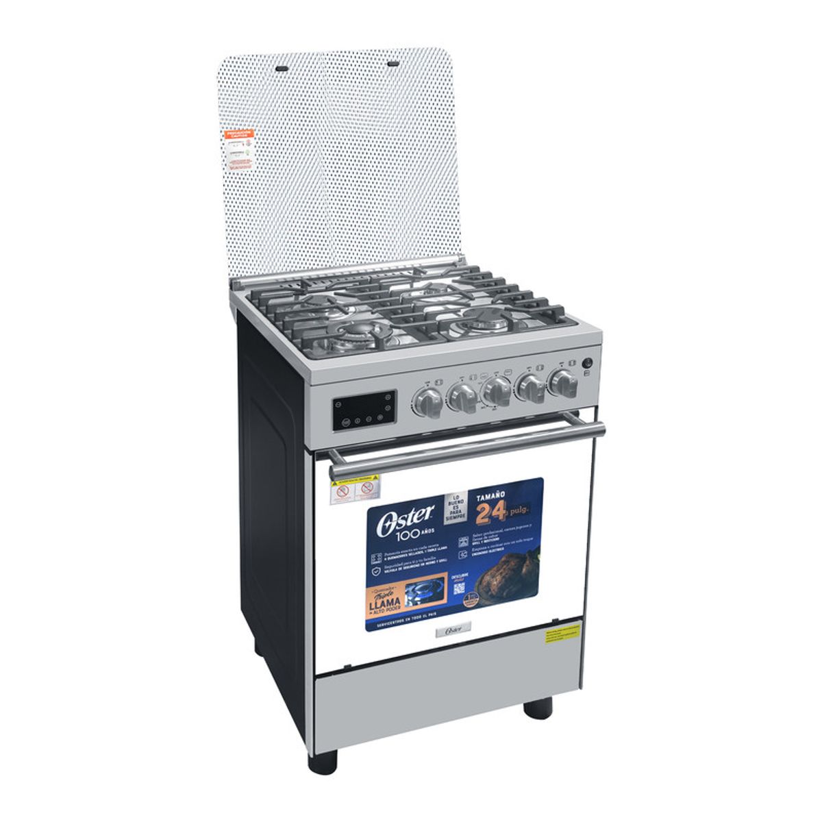OSTER - COCINA OSTER OS-PGSGC24042GRCISM DIGITAL GRILL Y ROSTICERO 1QUEMADOR TRIPLE LLAMA + 3Q SELLADOS C INOX