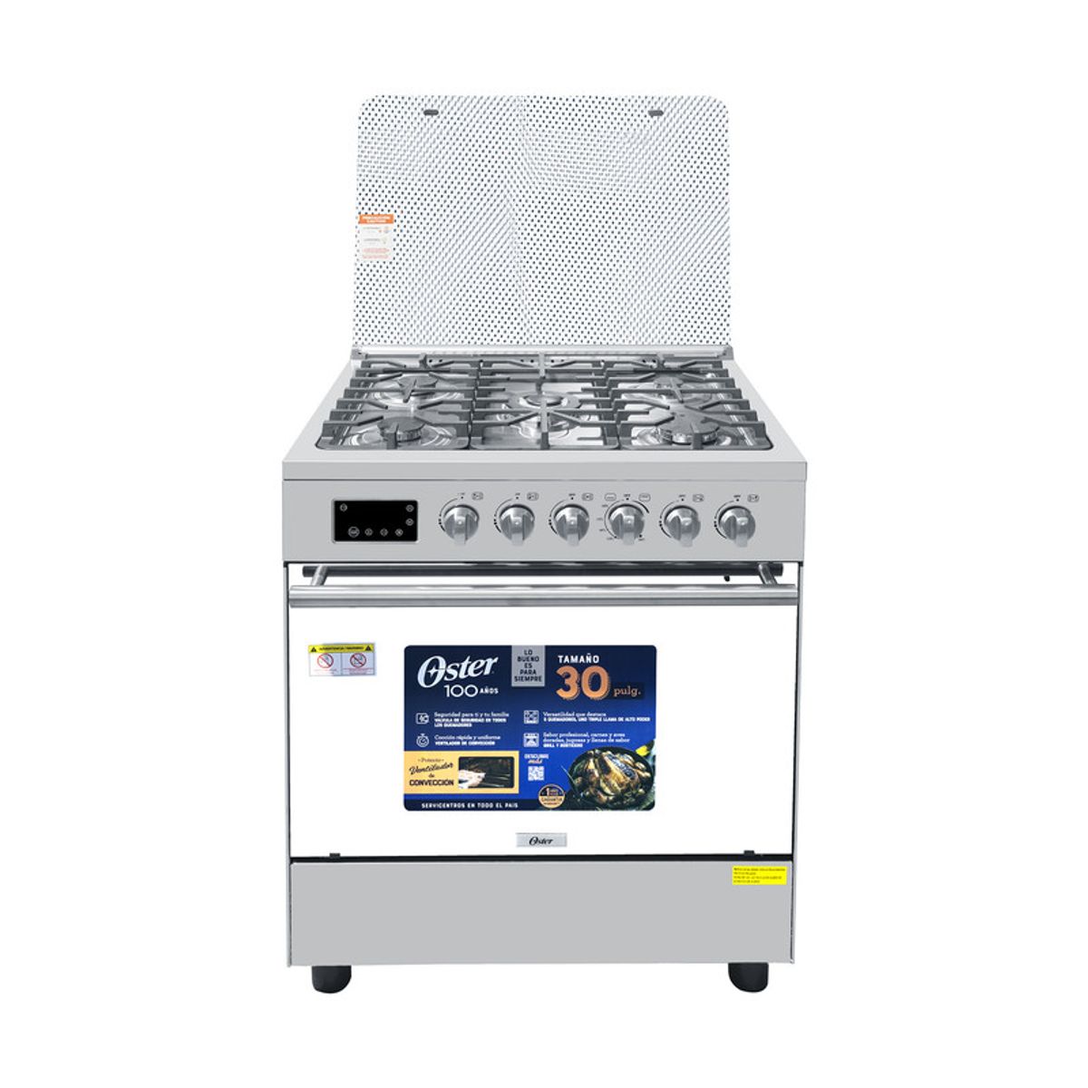 OSTER - COCINA OSTER OS-PGSGC30052GRCISM DIGITAL GRILL Y ROSTICERO 5 QUEMADORES 1Q TRIPLE LLAMA + 5Q SELLADOS CINOX