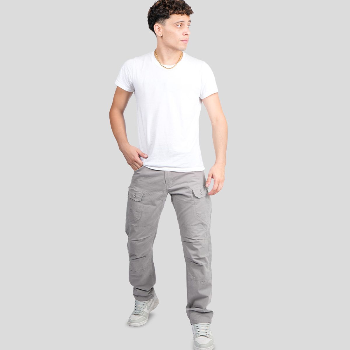 CH CASTRO SPORT - 7035 PANTALON TAFET CARGO MILITAR 100% ALGODÓN RÍGIDO HOMBRE