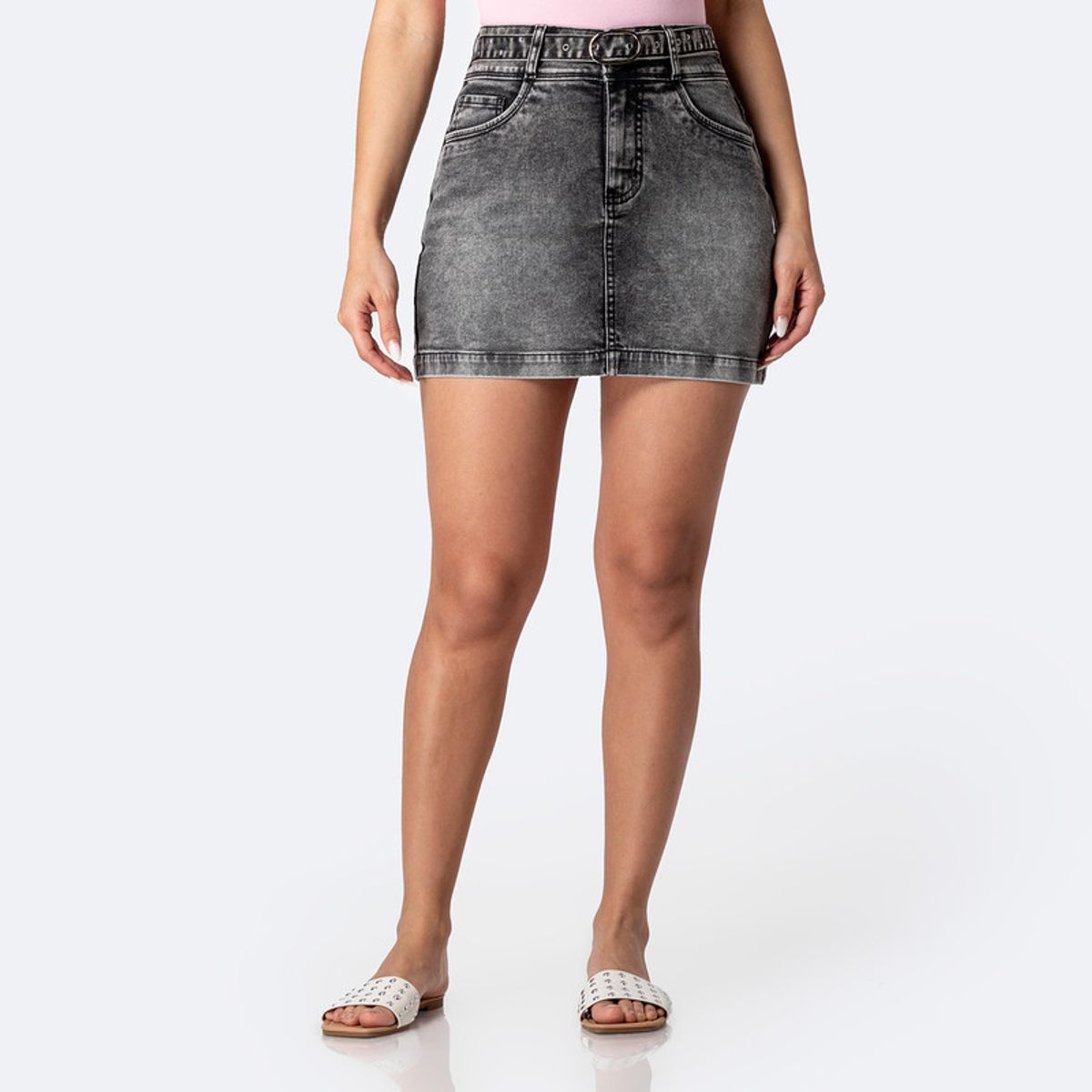 PIONIER - Falda 3/4 Denim Stretch Kaorhi Mujer