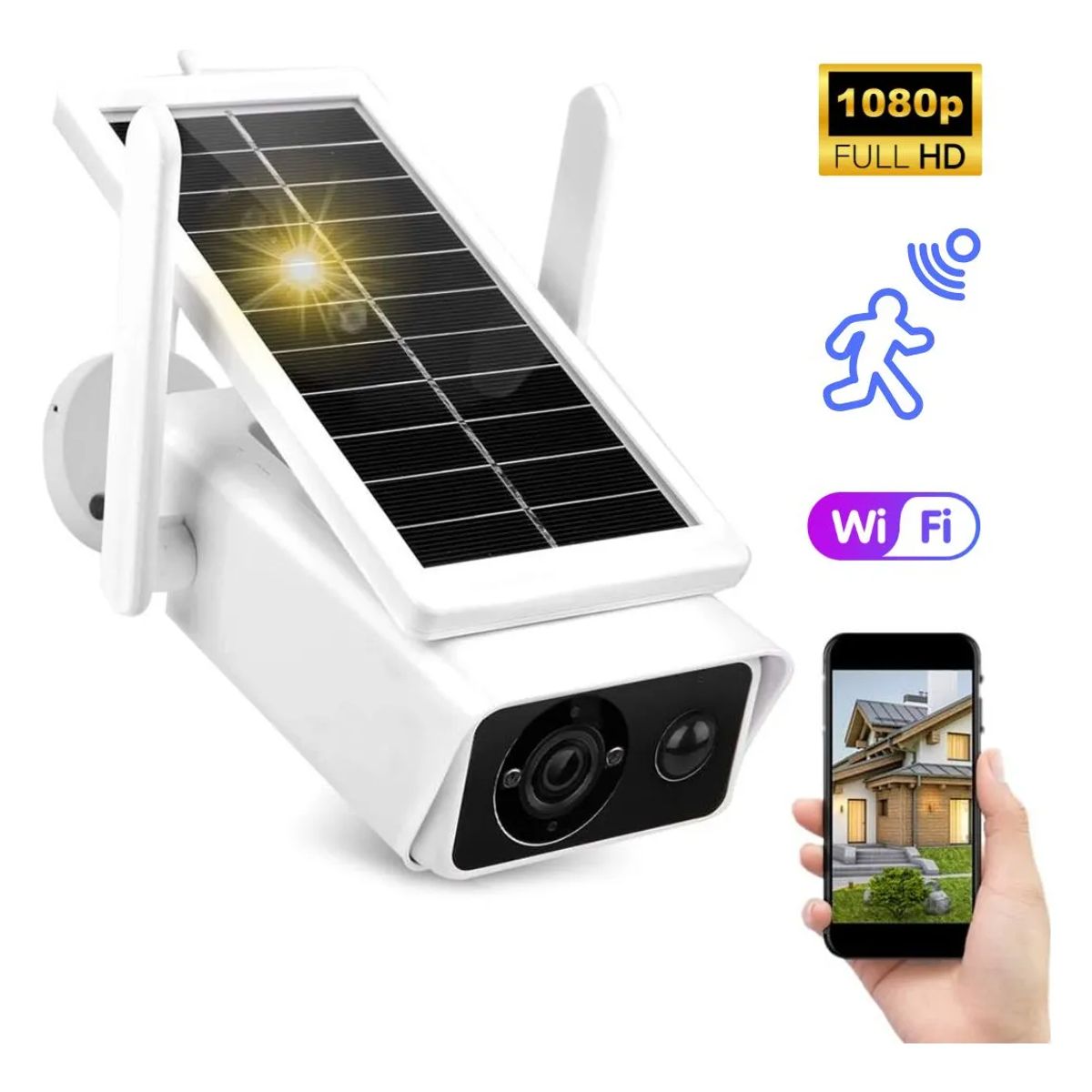 GENERICO - CÁMARA WI-FI HD VIGILANCIA VISIÓN NOCTURNA SOLAR IP66
