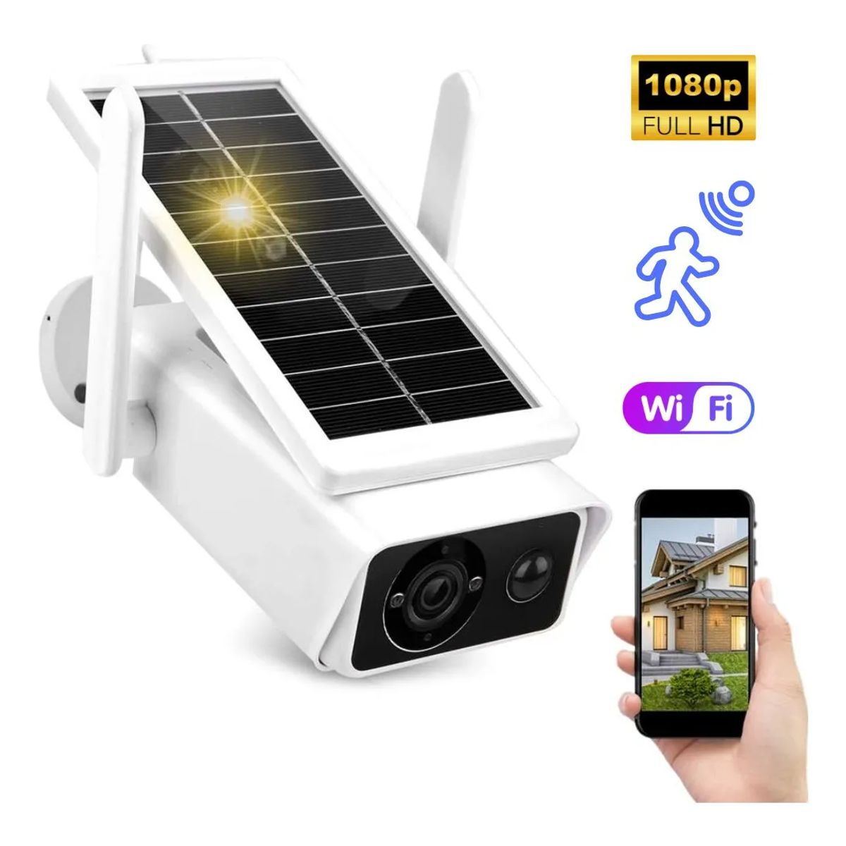 GENERICO - CÁMARA WI-FI HD VIGILANCIA VISIÓN NOCTURNA SOLAR IP66