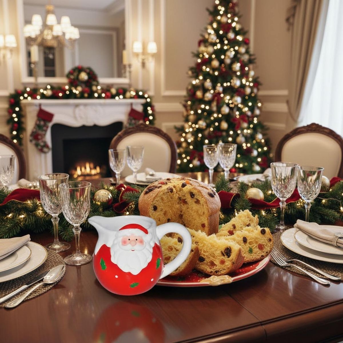 ICHIMATSU - Jarra Navideño de Loza diseño Santa 300 ml-Ichimatsu