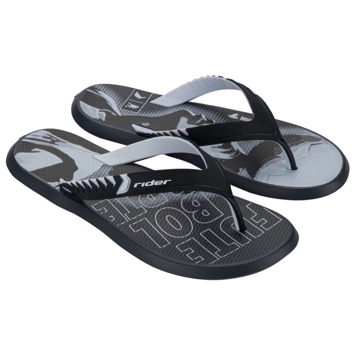 RIDER - Sandalias Hombre Playera Ronaldinho Rider Negro