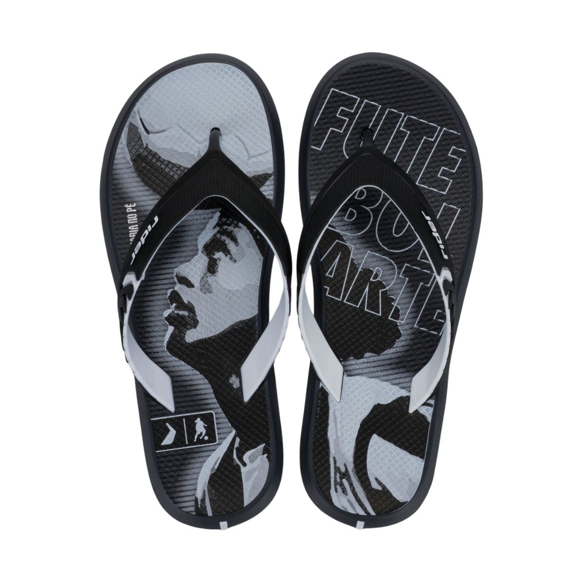 RIDER - Sandalias Hombre Playera Ronaldinho Rider Negro