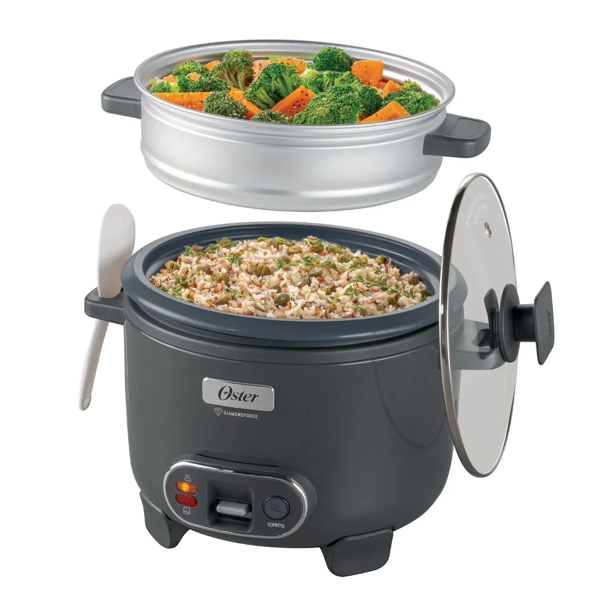 OSTER - Arrocera Oster 18L Sofrito Vaporera DiamondForce Sake CKSTRC10DFSKE