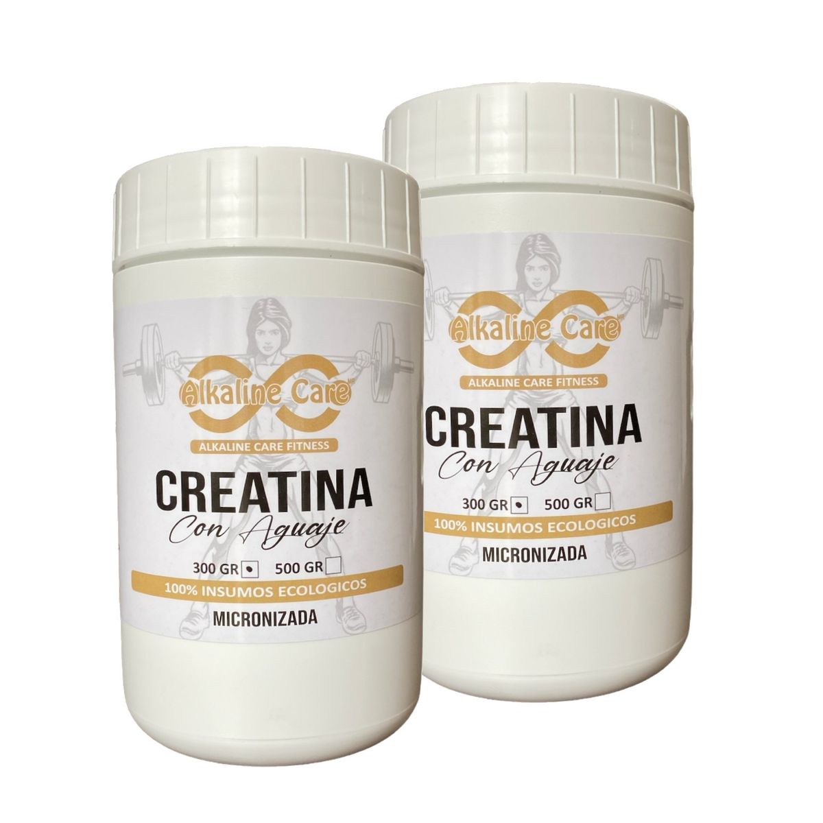 ALKALINE CARE - Creatina Micronizada con Aguaje Orgánico 300gr Alkaline Care x 2
