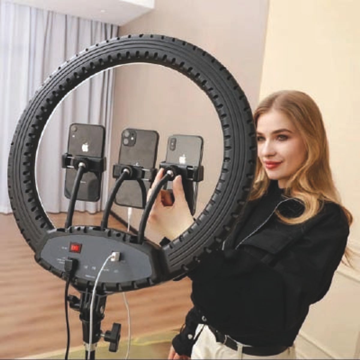 GENERICO - ARO DE LUZ LED GRANDE + TRÍPODE  ILUMINACIÓN PROFESIONAL PARA TUS FOTOS Y VIDEOS