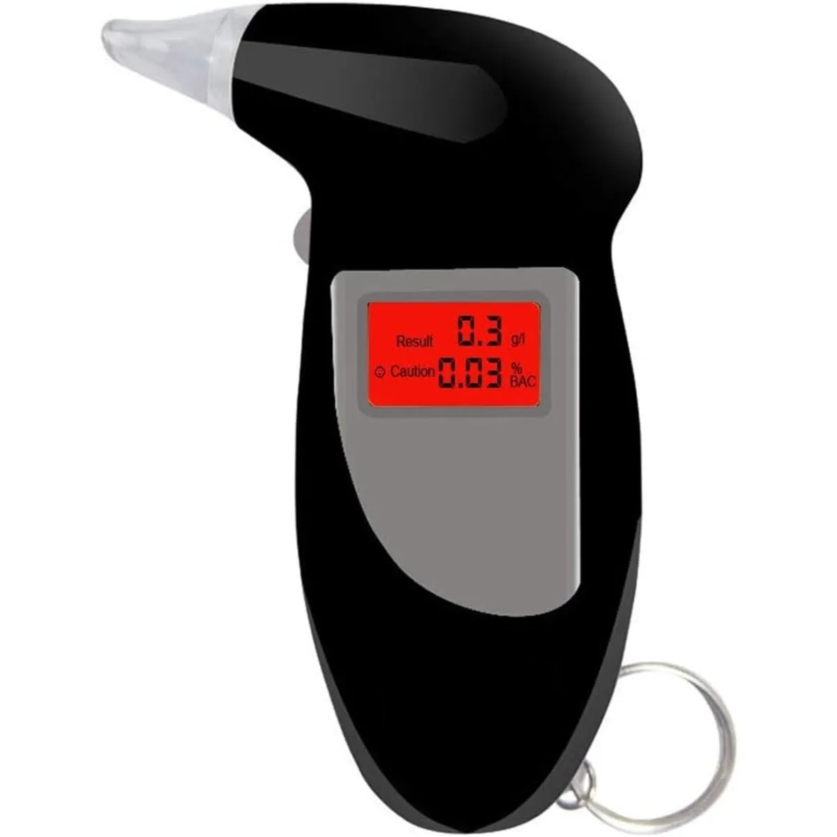 GENERICO - Alcoholímetro Portátil Digital Con Pantalla LCD Y 5 Boquillas — Medidor Nivel De Alcohol En Aliento