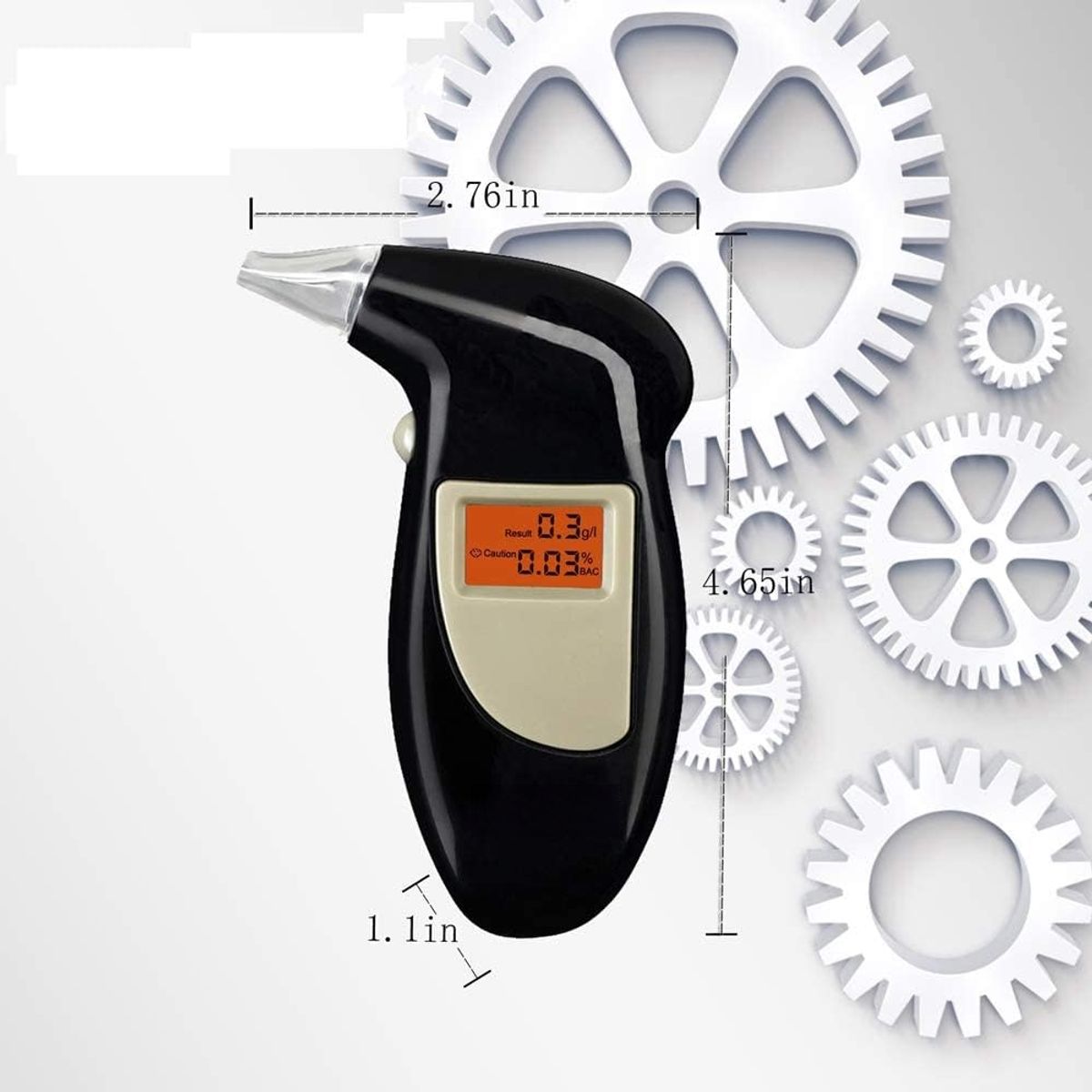 GENERICO - Alcoholímetro Portátil Digital Con Pantalla LCD Y 5 Boquillas — Medidor Nivel De Alcohol En Aliento