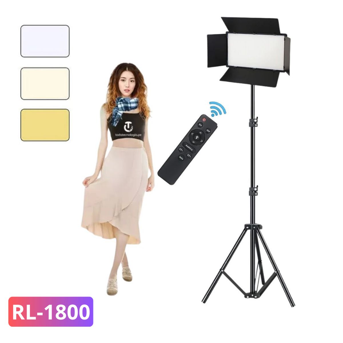 GENERICO - Panel Led Fotografia Profesional Luz Calida Fria Iluminacion Video Transmision Live