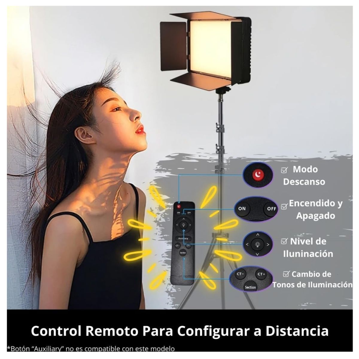 GENERICO - Panel Led Fotografia Profesional Luz Calida Fria Iluminacion Video Transmision Live