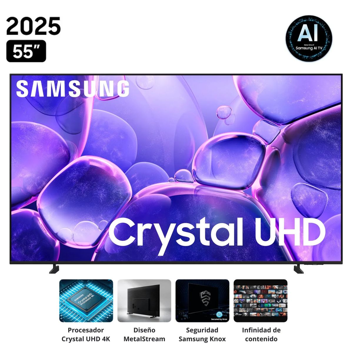 SAMSUNG - Televisor Samsung Smart TV 55 Crystal UHD 4K UN55U8000FGXPE + Soundbar HW-B450F