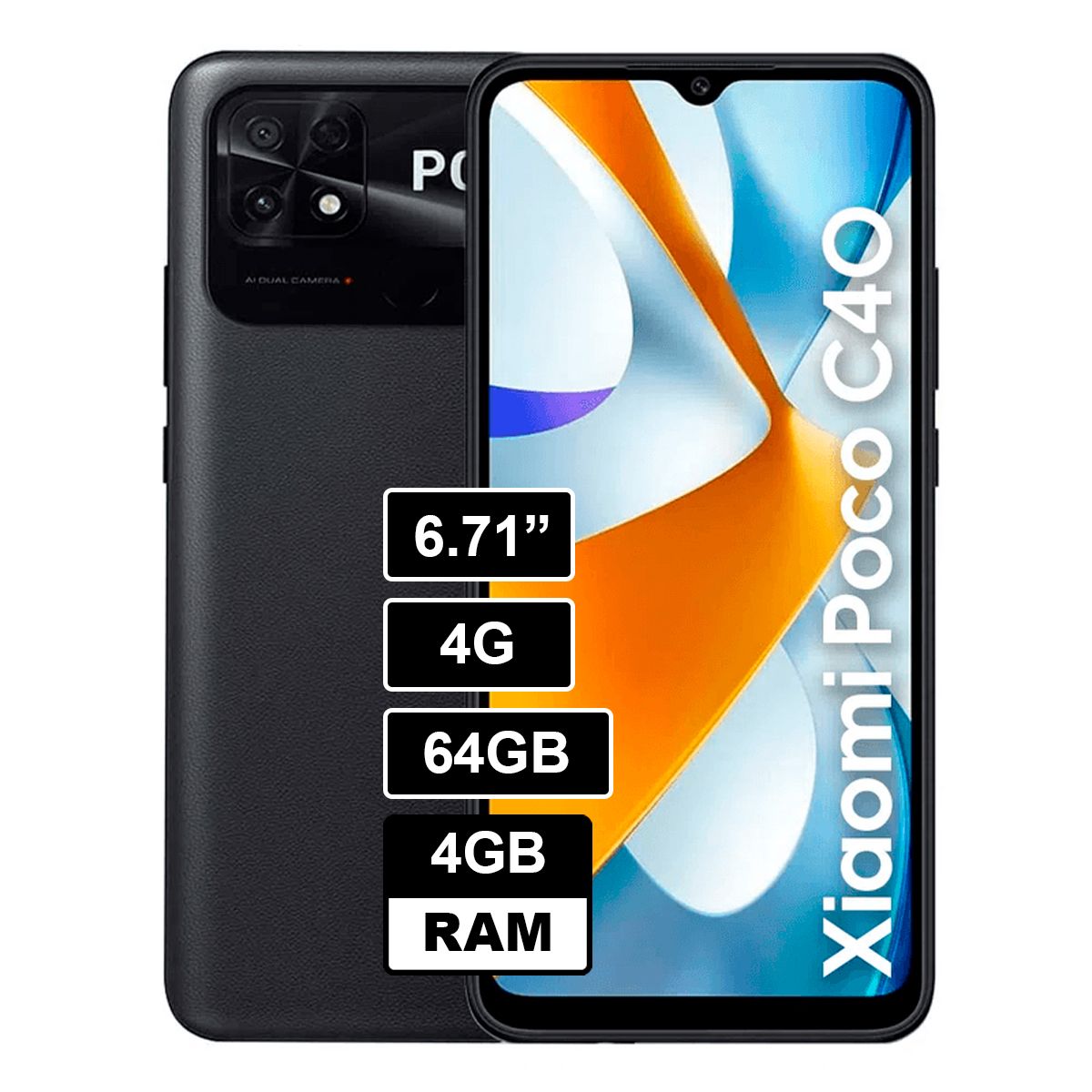 XIAOMI - Celular Poco C40 4GB 64GB Negro