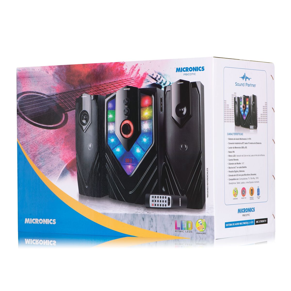 MICRONICS - PSICOTIC MIC S7005KTV SISTEMA DE AUDIO RITMIC LED SD+USB RMS110W 70+20x2 M