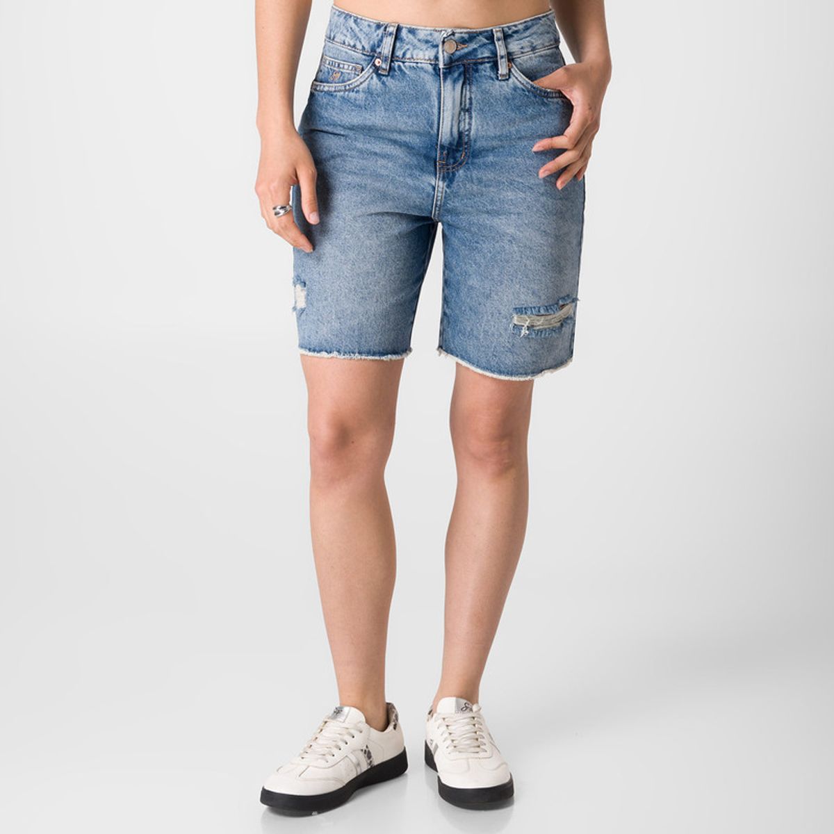 SQUEEZE - Cropped Jorts Denim Sukha Mujer