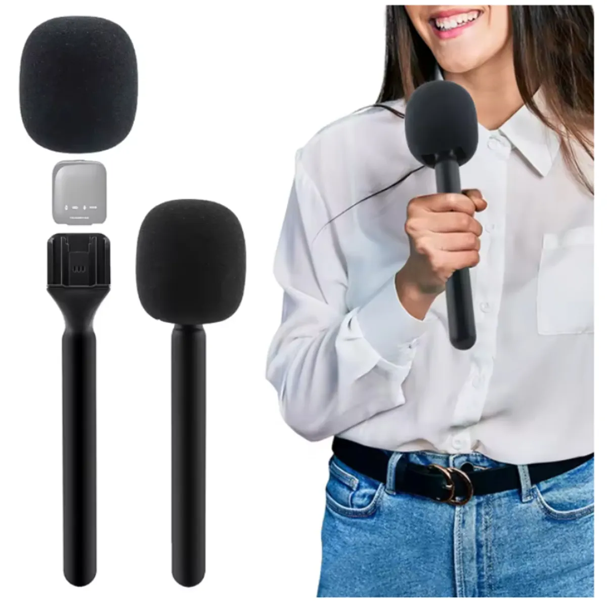 GENERICO - Adaptador Soporte Mano Microfono Inalámbrico Solapero