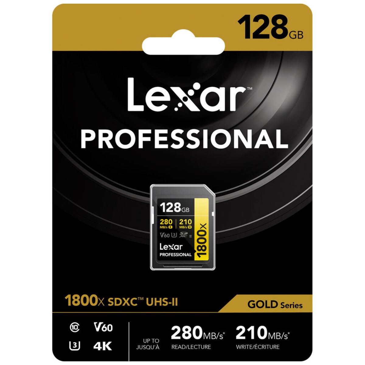 LEXAR - Memoria SDXC U3 V60 Lexar Professional 128GB - W210MBs -R280MBs 1800x