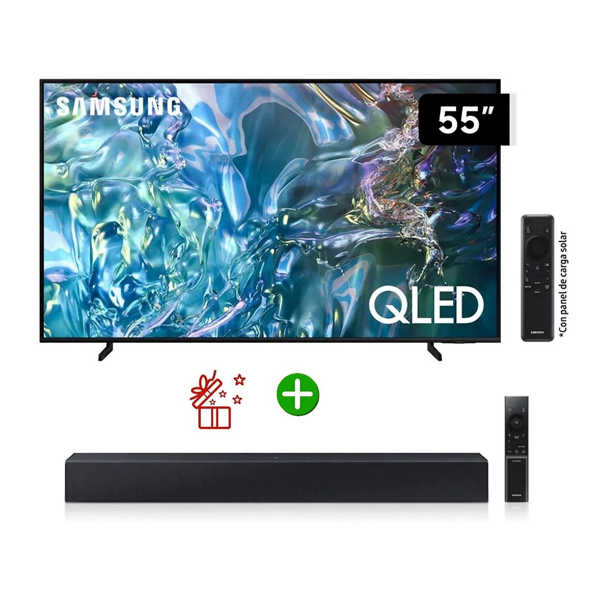 SAMSUNG - Televisor Samsung 55″ QLED 4K Q60D Tizen OS + Soundbar Samsung 2.0 CH HW-B400F