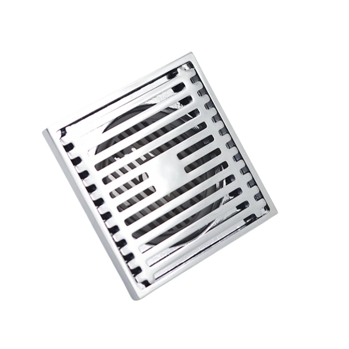 GENERICO - SUMIDERO DE ACERO CUADRADO  10X10 CM  CROMADO