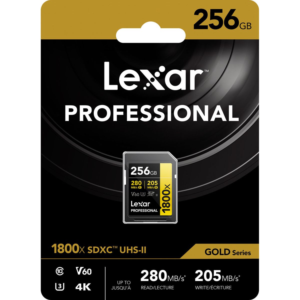 LEXAR - Memoria SDXC U3 V60 Lexar Professional 256GB - W205MBs -R280MBs 1800x