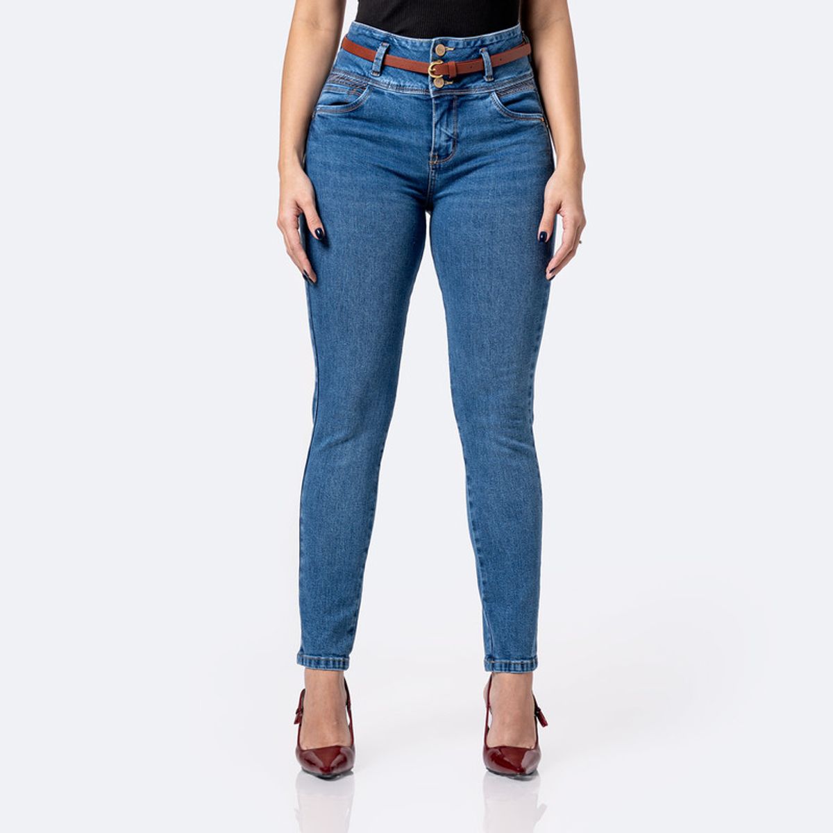 PIONIER - Pantalon Moda Denim Stretch Celinnda Mujer