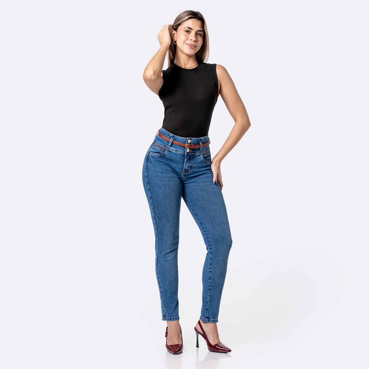 PIONIER - Pantalon Moda Denim Stretch Celinnda Mujer