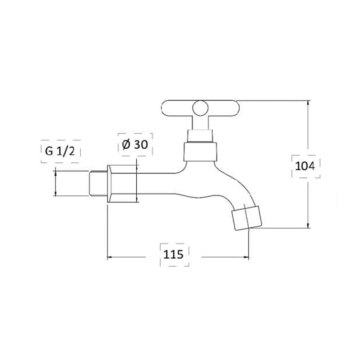 GENERICO - LLAVE DE LAVATORIO DE PARED