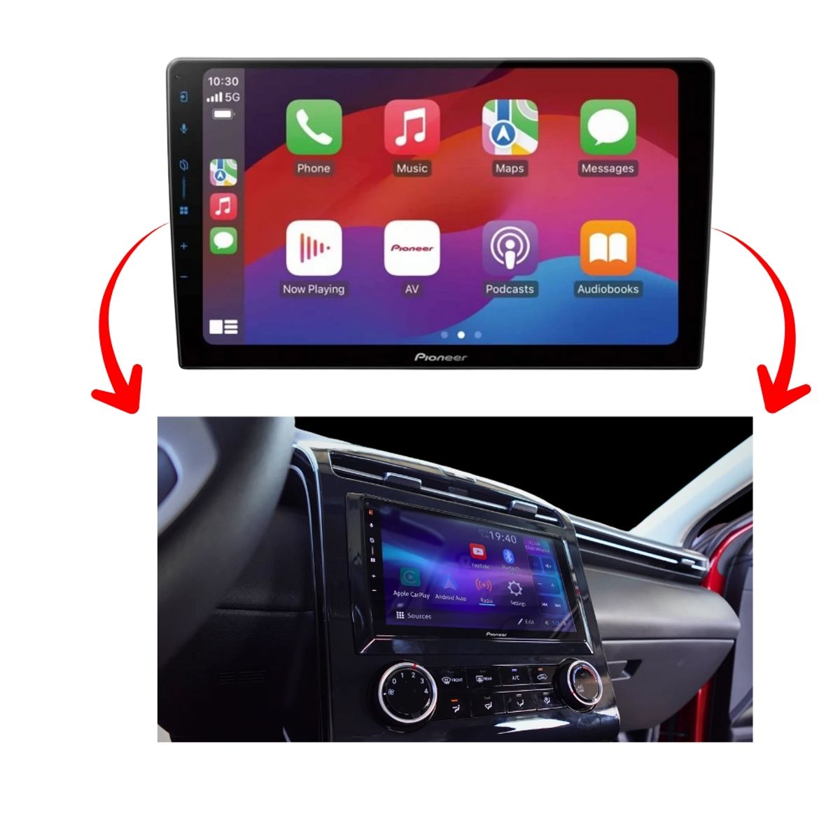 PIONEER - PANTALLA AUTORRADIO 9PULG APPLE CARPLAY ANDROID DMH-AP6650BT PIONEER