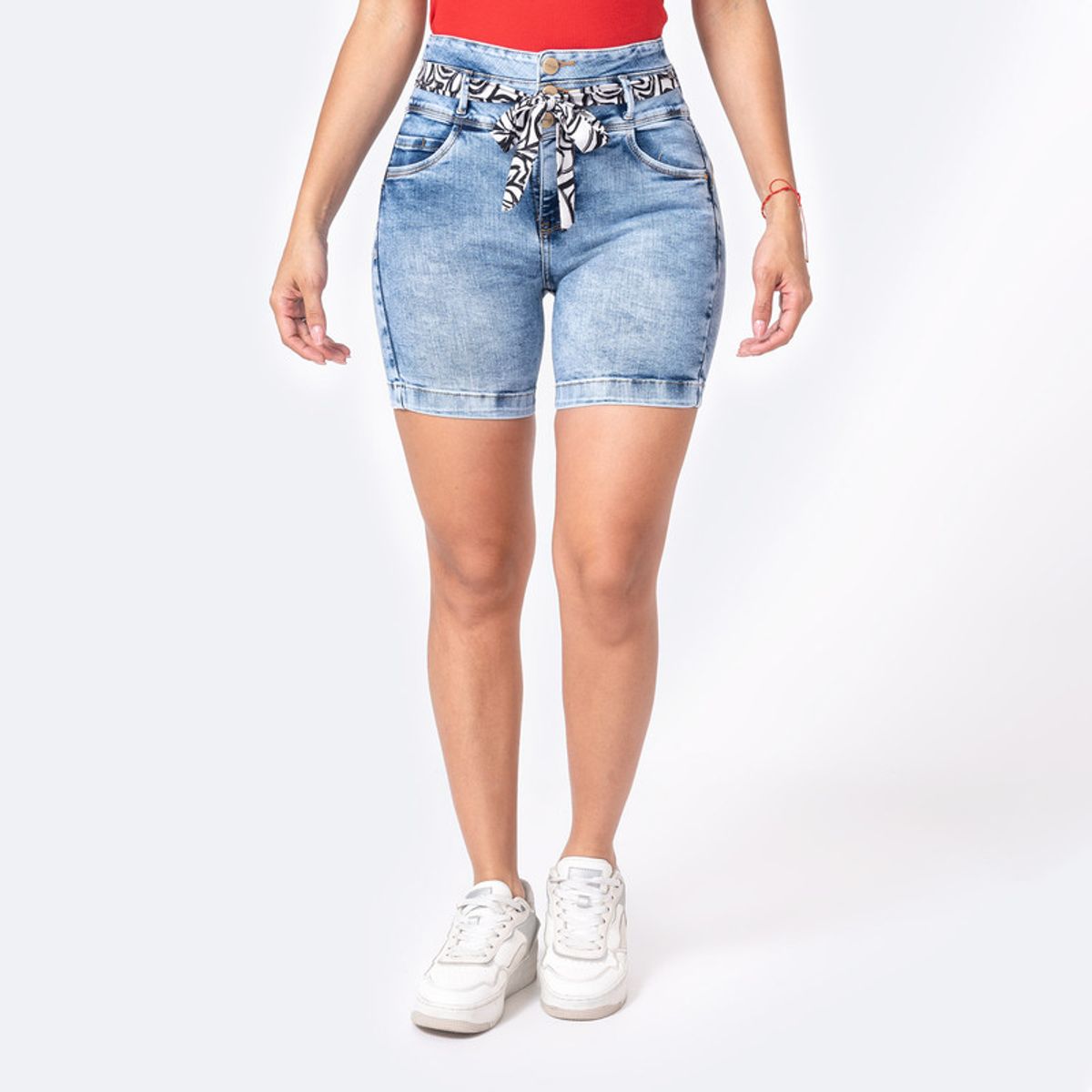 PIONIER - Cropped Snicker Corto Denim Stretch Steizi Mujer