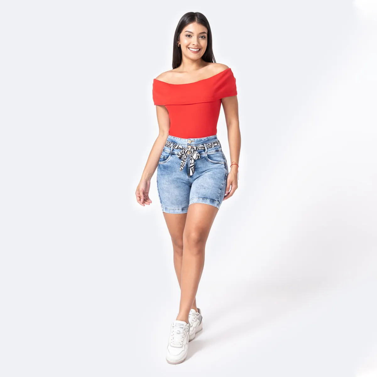 PIONIER - Cropped Snicker Corto Denim Stretch Steizi Mujer