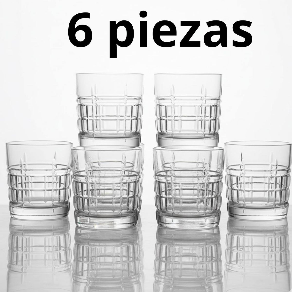 LAV - Set 6 Vasos Whisky de Vidrio Glasgow 325 ml- Lav