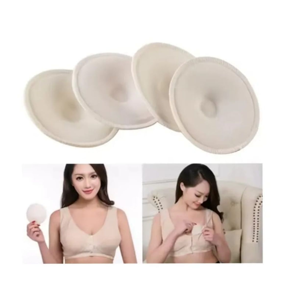 GENERICO - Set 4 Protector lactancia algodón absorbente lavable