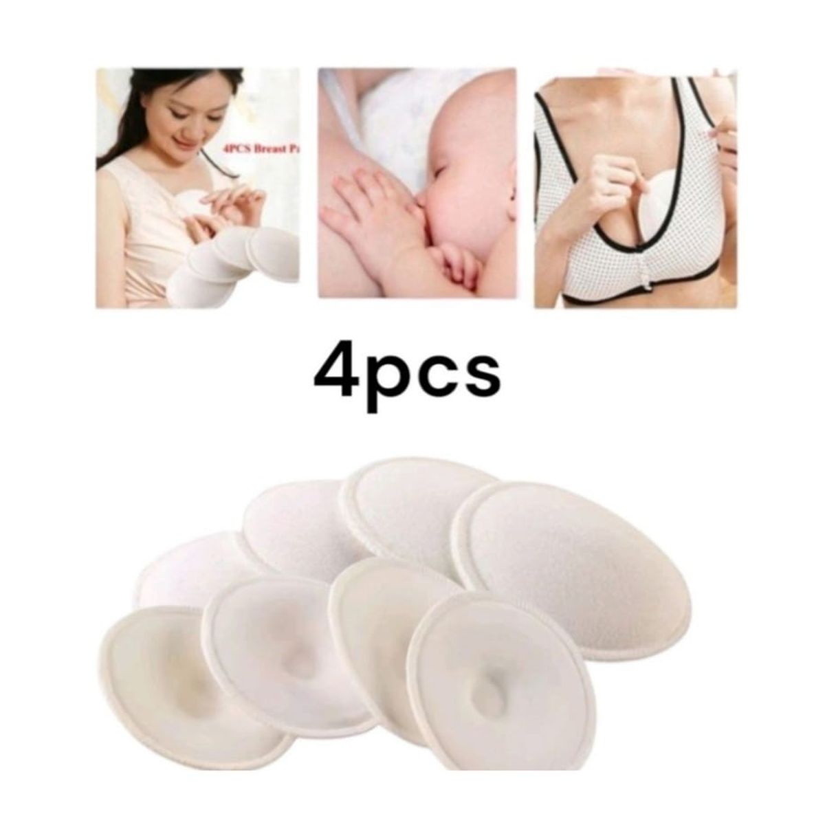 GENERICO - Set 4 Protector lactancia algodón absorbente lavable