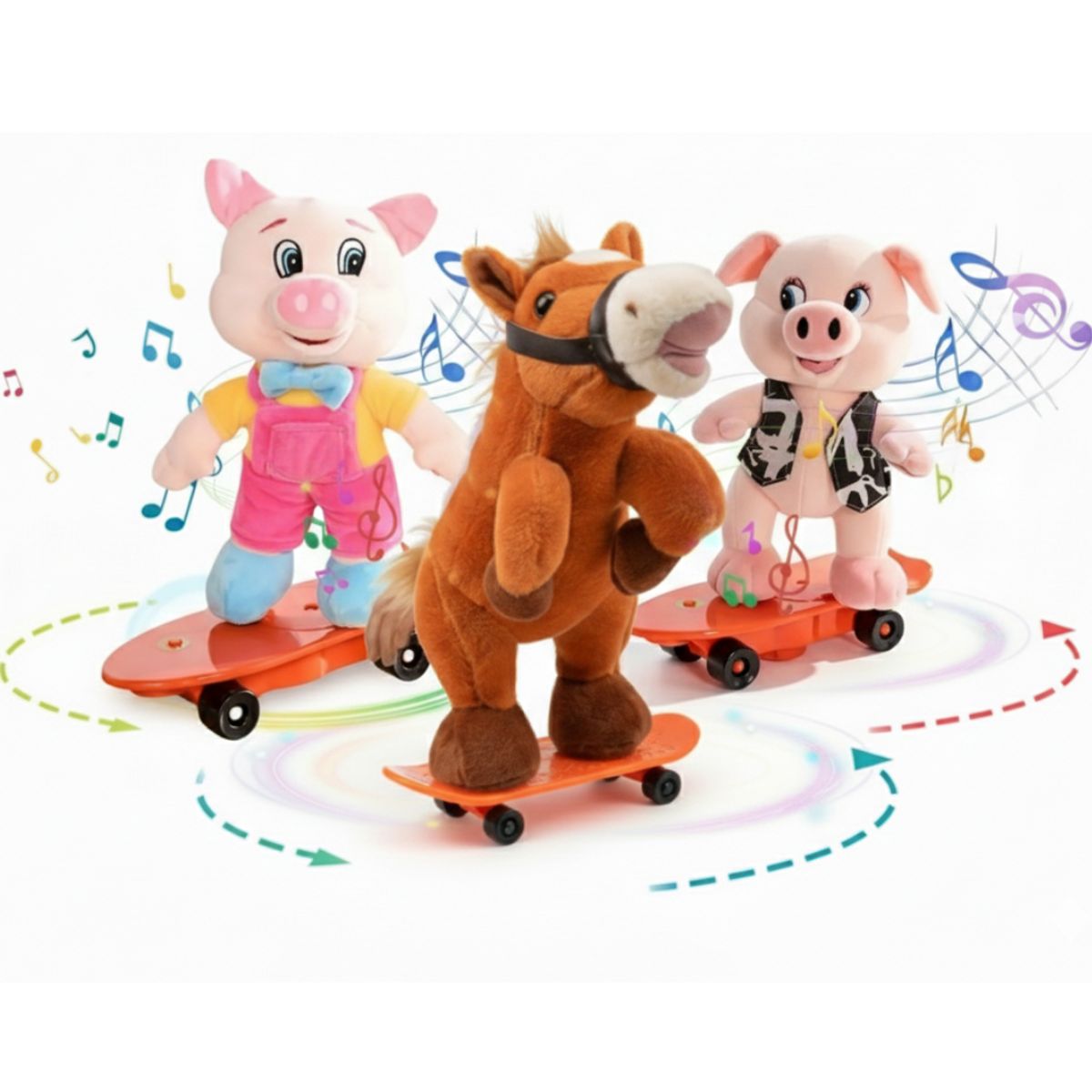 GENERICO - MONOPATIN CON PELUCHE MUSICAL PARA NIÑOS GIRO 360° PELUCHE CON PATINETA