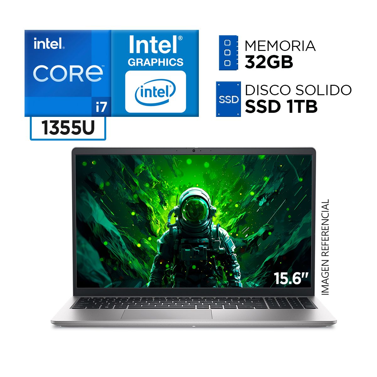 DELL - Laptop Dell Intel Core i7 1355U RAM 32GB SSD 1TB 13va Gen FULL HD IPS
