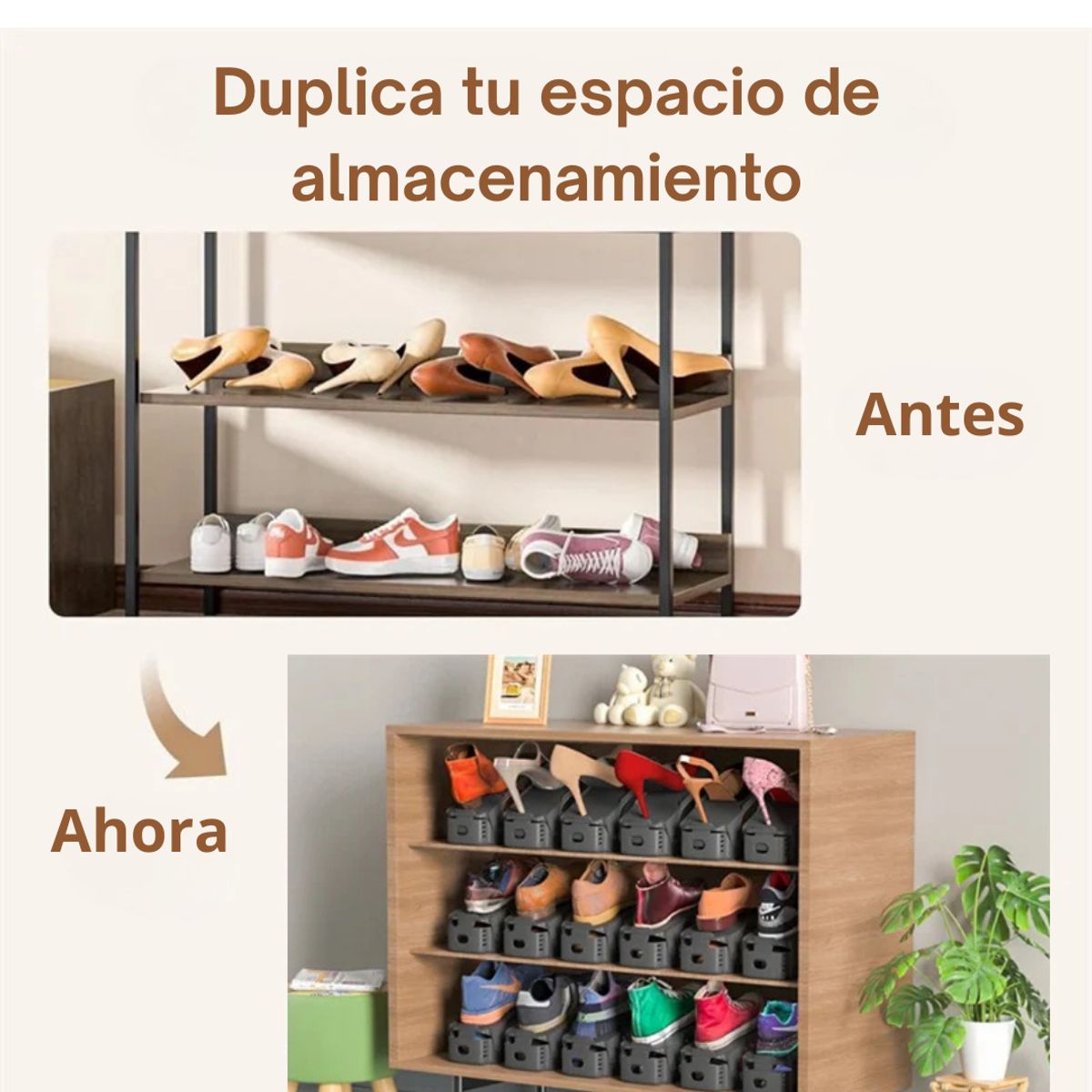 GENERICO - Set X6 Organizadores Regulables Para Calzado