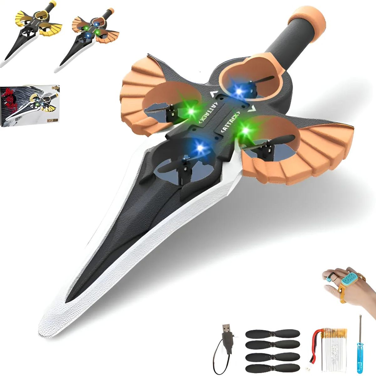 GENERICO - DRONE ESPADA VOLADORA CON SENSOR Y CONTROL JUGUETE VIRAL 2026