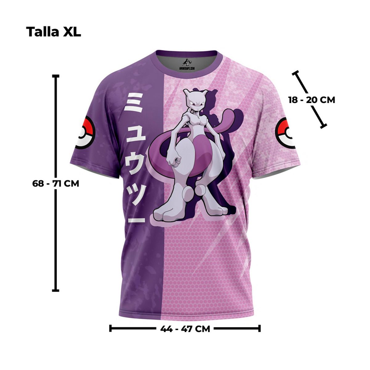 GENERICO - Polo Deportivo Exclusivo Mewtwo Talla XL